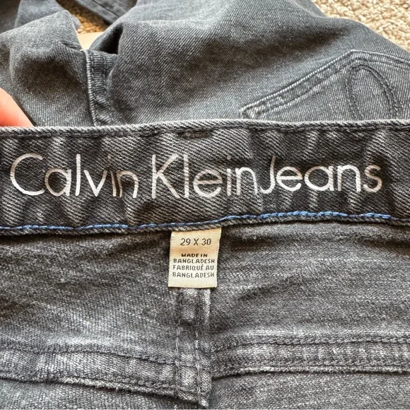 Calvin Klein Jeans Men's Washed Black Straight Jeans - Picture 5 of 7